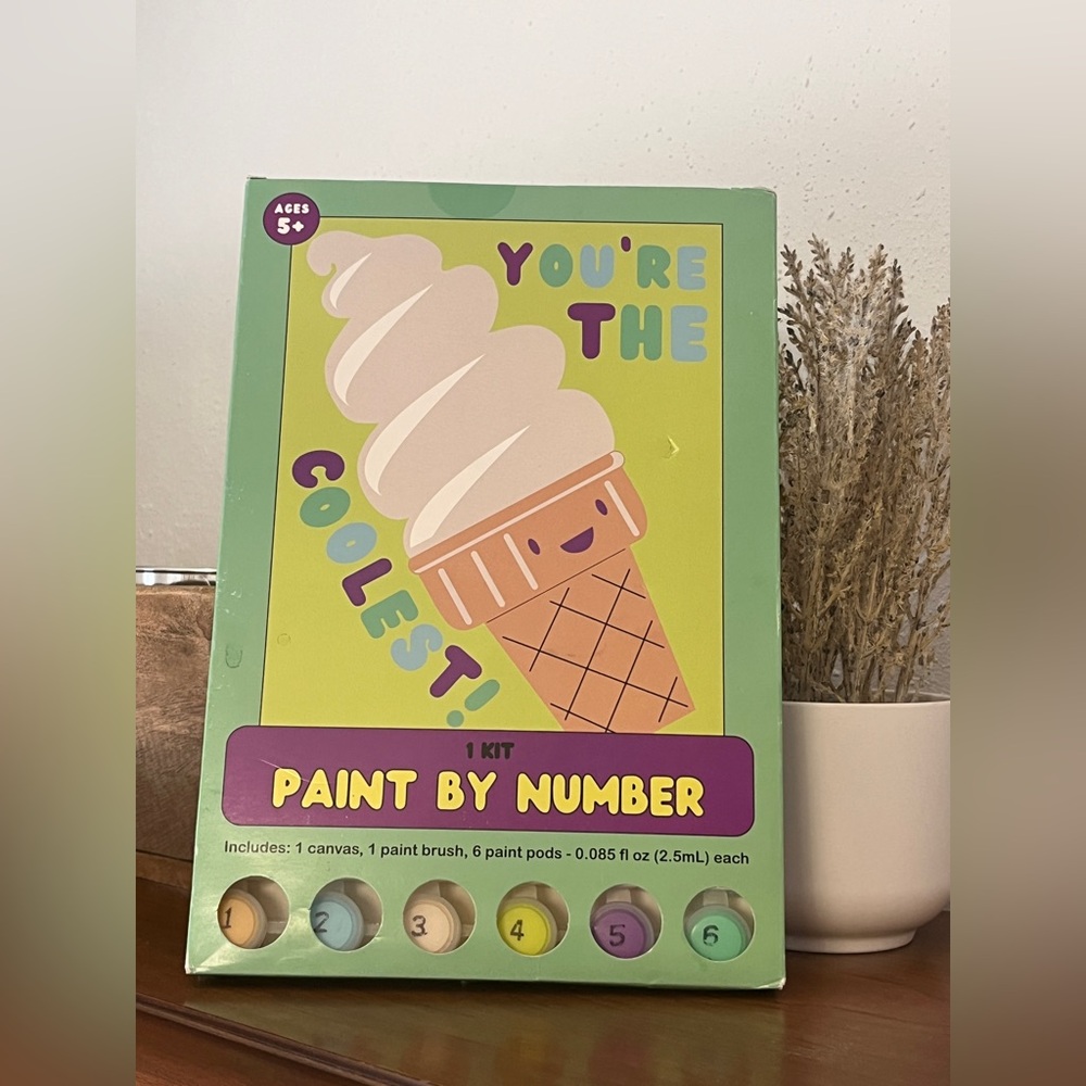 Paint By Number Ice Cream Kit Canvas